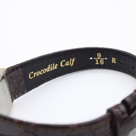 J.B Champion Watch Womens Gold Tone Stainless Steel Crocodile Black Band - Picture 10 of 10